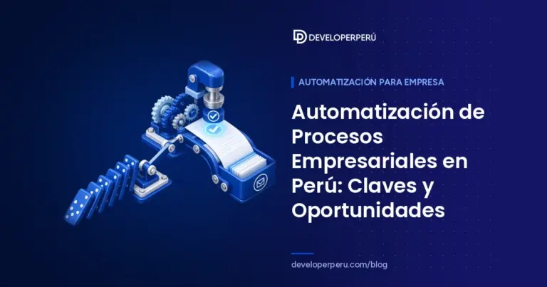 Ilustración isométrica de una reacción en cadena de fichas de dominó y engranajes que aprueba documentos automáticamente