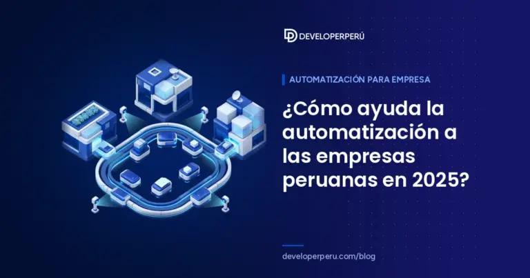 Ilustración isométrica de robots de reparto que recorren un circuito entre oficinas, sobre la automatización empresarial