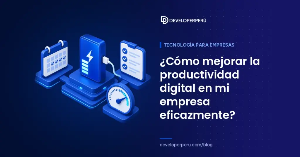Ilustración isométrica de una batería cargando, un calendario, una lista de tareas y un velocímetro de productividad
