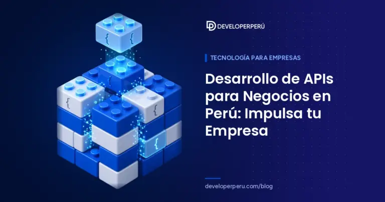 Ilustración isométrica de bloques de construcción con conectores y llaves de código que encajan entre sí, sobre el desarrollo de APIs