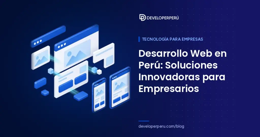 Ilustración isométrica de una ventana de navegador armada con bloques junto a un smartphone y una tablet con diseño responsive