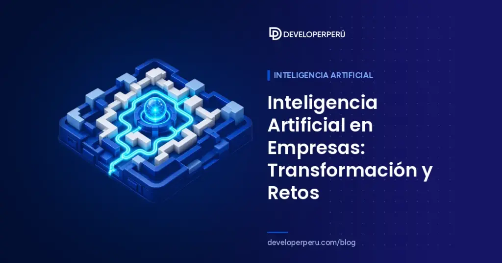 Ilustración isométrica de un laberinto de circuitos con un núcleo de inteligencia artificial brillante