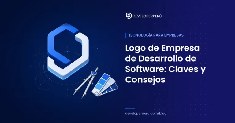 Ilustración isométrica de un emblema hexagonal en 3D sobre una retícula de diseño, con un compás y una paleta de colores