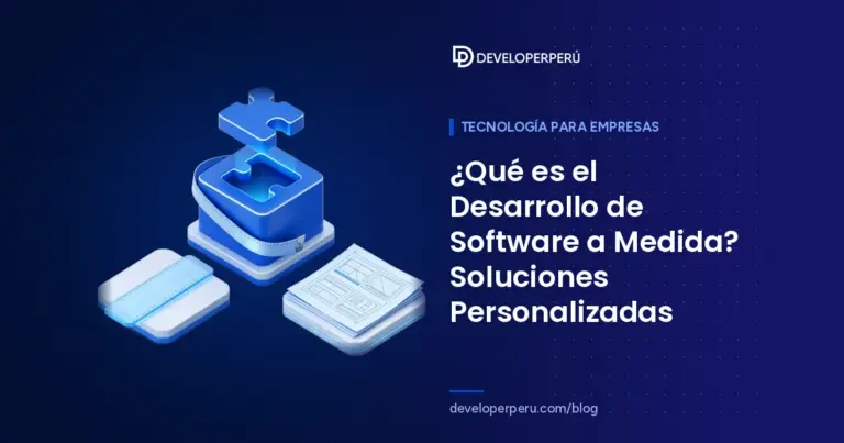 Ilustración isométrica de software a medida: pieza de rompecabezas que encaja en un bloque con cinta métrica, regla y planos