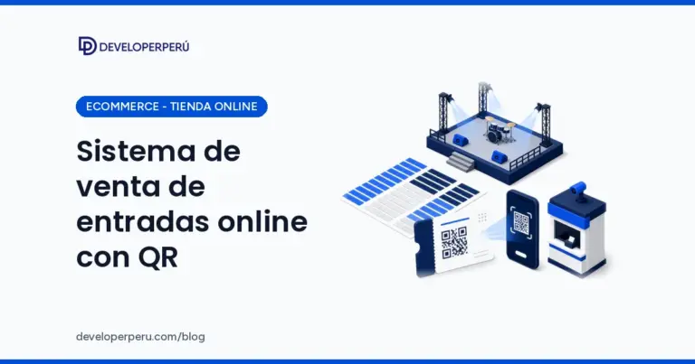 Ilustración 3D isométrica de un escenario, plano de zonas, entrada con código QR, celular escaneando y taquilla