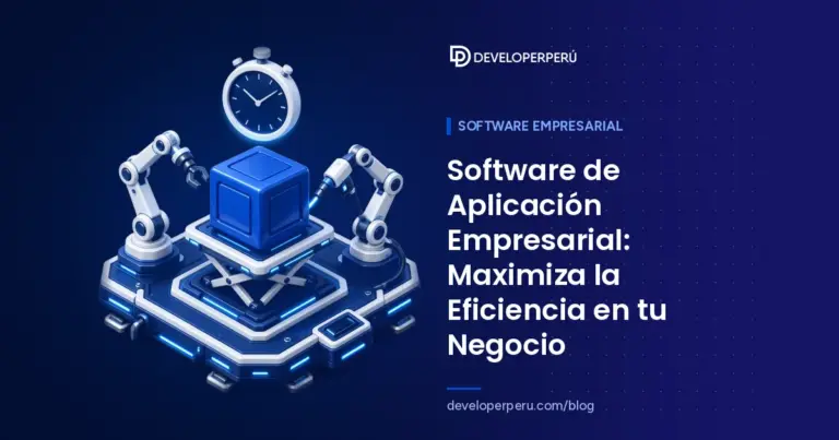 Ilustración isométrica de brazos robóticos alrededor de un cubo de software con un cronómetro