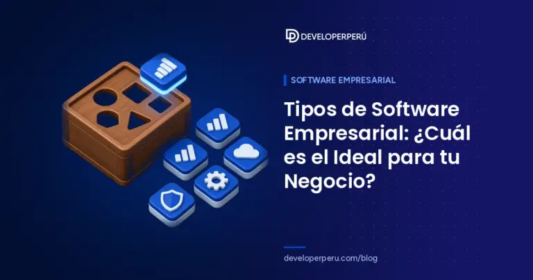 Ilustración isométrica de una caja de encaje de figuras con bloques de software de distintos íconos